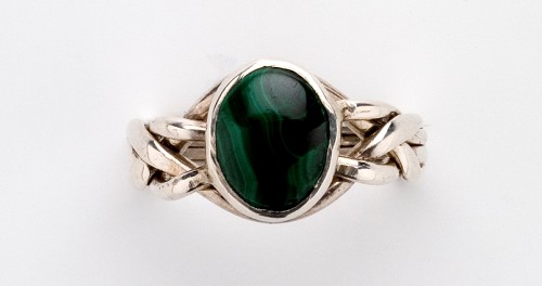 4MA Malachite Ladies Puzzle Ring