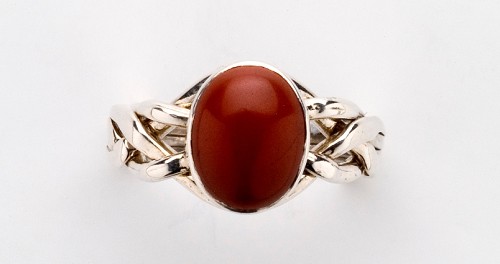 4RJ Red Jasper Ladies Puzzle Ring