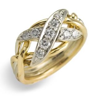 4NX Diamond .32ct Mens Puzzle Ring