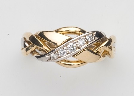 4NX Diamond .08ct Ladies Puzzle Ring