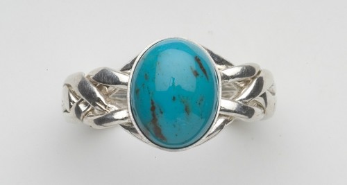 4TQ Turquoise Ladies Puzzle Ring