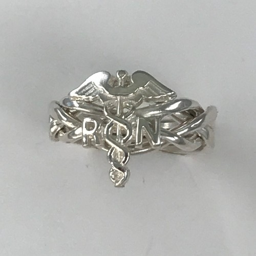 4RN Nurses Caduceus 4Band Ladies Puzzle Ring